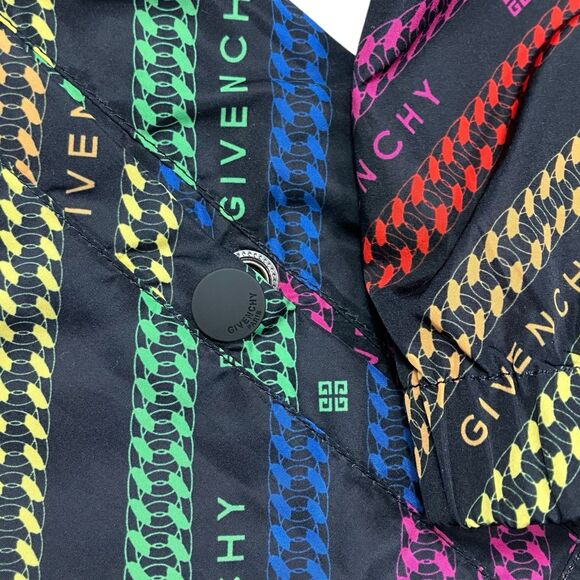 Givenchy Men XL Blue Reversible Full Zip Windbreaker Jacket Designer Lightweight - Picture 10 of 14